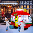 thumbnail image 3 of Christmas Van Inflatable Outdoors Decorations: 7Ft  Santa Claus on "Merry Christmas" Bus Scene Build-in LED Lights Blow up for Holiday Garden Lawn Yard Decor, 3 of 6