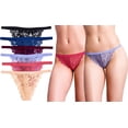 thumbnail image 3 of ToBeInStyle Women's 6-Pack Sexy Delicate Sheer Floral Lace Design Underwear - Vibrant - XL, 3 of 5