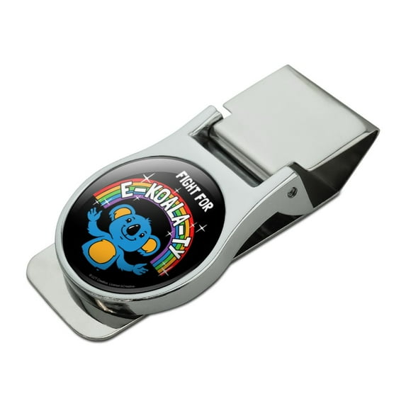 Fight For E-Koala-Ty Equality Rainbow Funny Humor Satin Chrome Plated Metal Money Clip