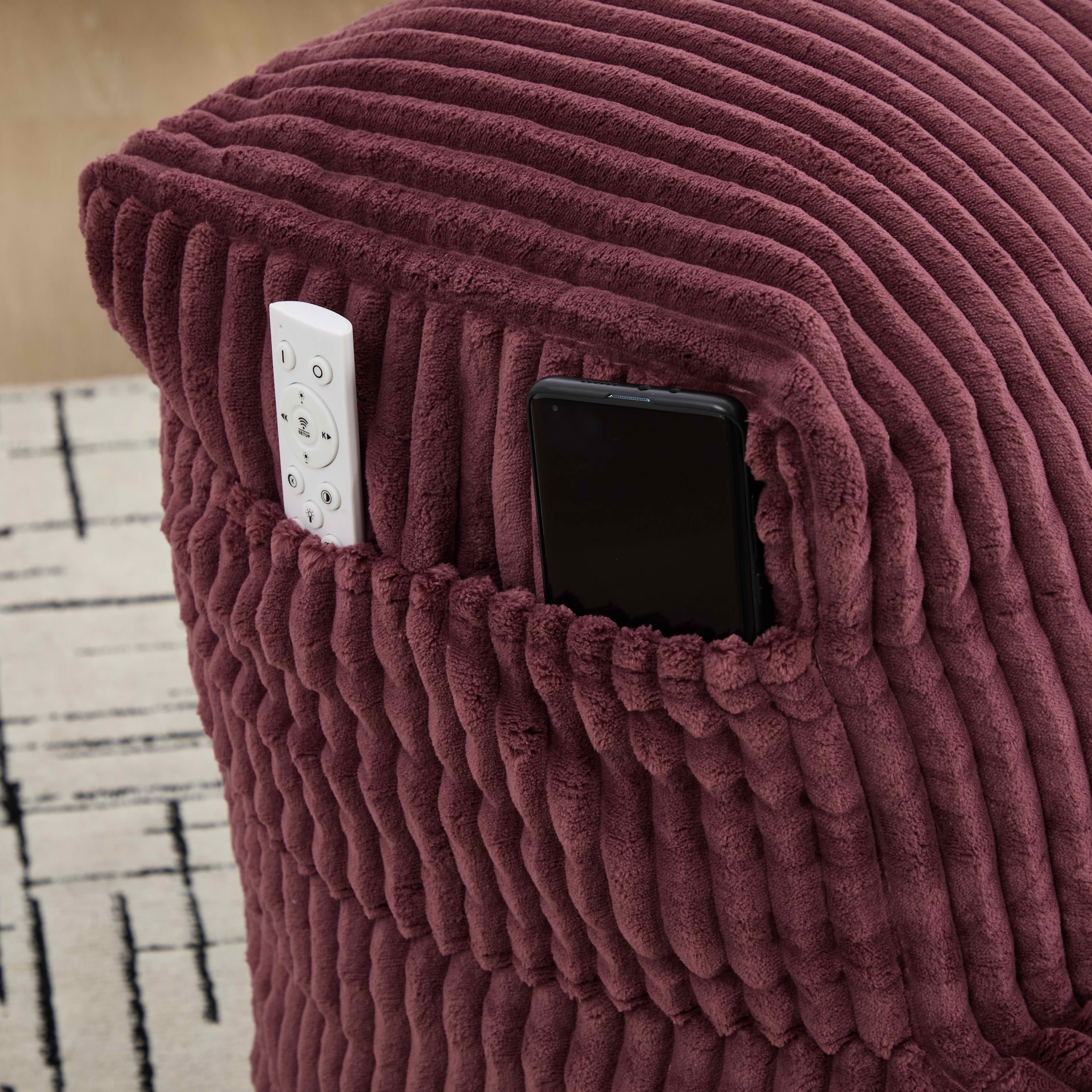 MAYEERTY Bean Bag Chair for Adults, Cozy Corduroy Lounger with High-Density Foam, No Assembly, Wine Red
