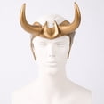 thumbnail image 2 of Casco con cuernos Loki de látex Casa de los Tesoros para disfraz de Halloween Unisex Anime, 2 of 3