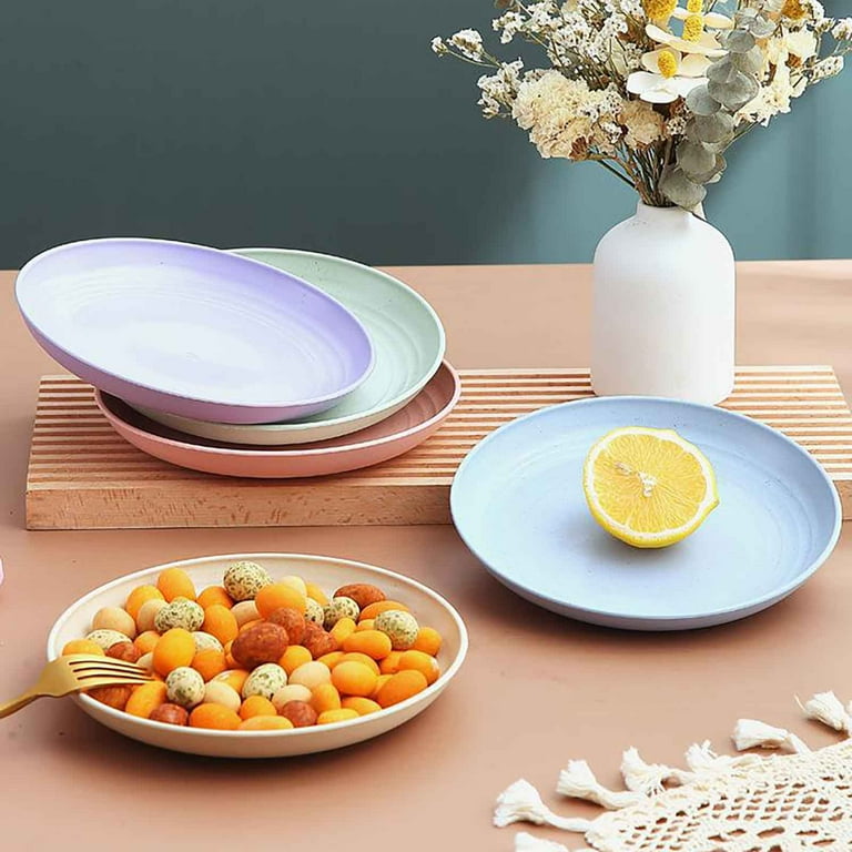 Inches Wheat Straw Plates Plates Reusable Plate Set Dishwasher