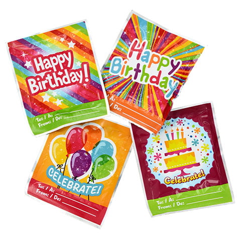 Lot Of 12 Happy Birthday Wack-A-Pack SELF-INFLATING Mini Foil Balloons Brand New 