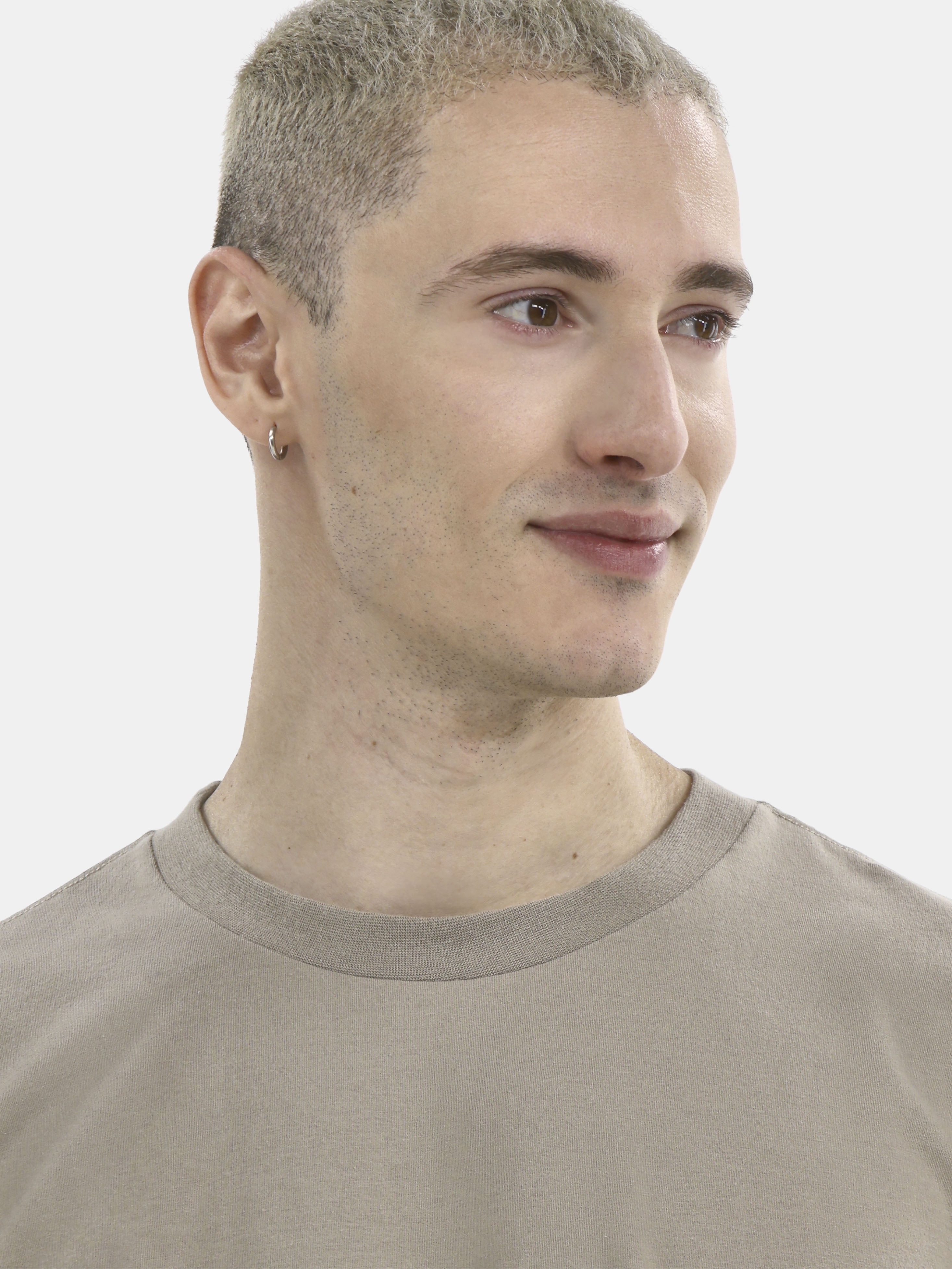 No Boundaries Flat Grey Basic Crewneck Undershirts with Short Sleeves, 2-Pack, Men's