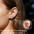 thumbnail image 3 of Limerencia Hypoallergenic Cartilage Earrings for Women Men, 4 Pairs Titanium Stud for Sensitive Ears,20G Screw Back with Cubic Zirconia 3/4/5/6mm Piercing Jewelry, 3 of 6