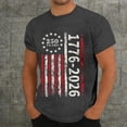 thumbnail image 2 of WAYUTE Mens 250 Anniversary USA Shirt 1776-2026 Patriotic Graphic Tee Knit Casual Festival Celebration 4th of July T Shirt, 2 of 4