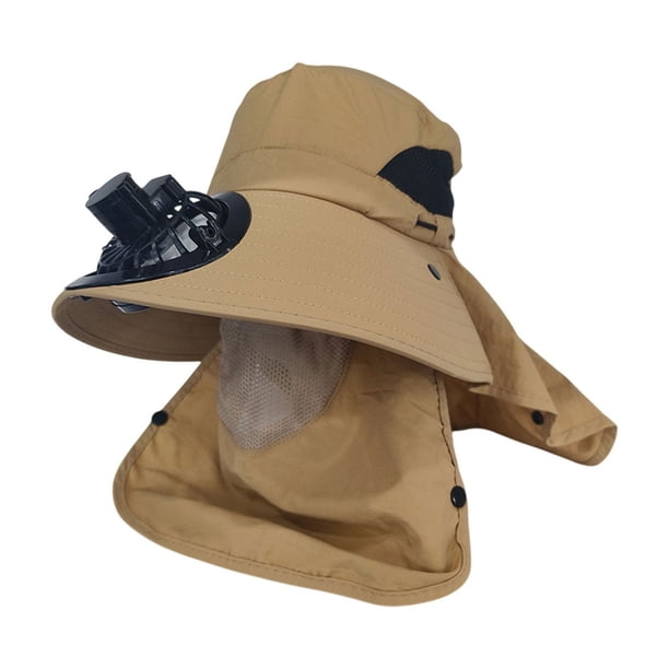 Pisexur Batería de cocina Sombrero con ventilador solar de ala ancha, sombrero para el sol con 1 ventilador solar, sombrero con ventiladores solares incorporados, som para la cocina del hogar