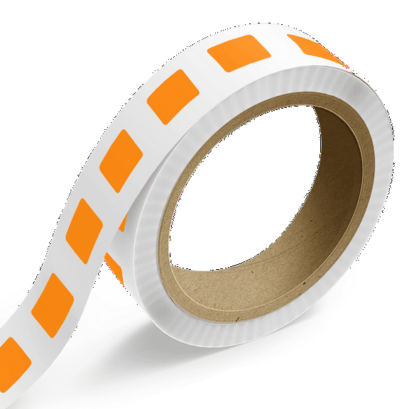 JAM Paper Standard Label Rolls, Rectangle, 1 1/4 x 1 3/4, Neon Orange, 125 Labels/Roll