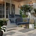 thumbnail image 2 of Wildridge Classic Mission Porch Swing, Patriot Blue - Outdoor Weather Resistant Recycled Plastic Furniture for Patio, 2 of 4