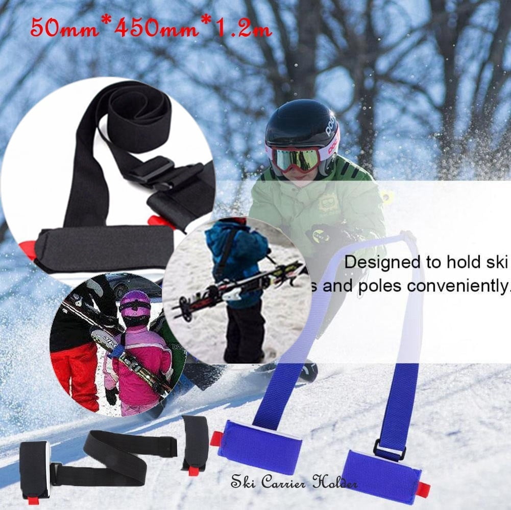 2 Pieces Portable Ski Pole Shoulder Hand Carrier Lash Handle Straps 
