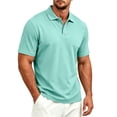 thumbnail image 2 of JULMCOMO Polo Shirts for Men Collared 3 Buttons Short Sleeve Lightweight Regular Fit Casual Golf Shirt Comfy Classic Tees Cyan 2XL, 2 of 9