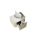 thumbnail image 3 of 24" Wall-Mounted Bathroom Vanity with Floating Storage Cabinet & Soft-Close Drawer, White Ceramic Basin, Light Green Waterproof Plywood for Modern Bathrooms, 3 of 5