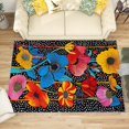 thumbnail image 1 of 4x5 Rug, Floral Rug Washable Non Slip Soft for Living Room Bedroom, Polka Dot Colorful Flower Area Rug, Girls Abstract Carpet, Floral Home Decor & Gifts, 1 of 7