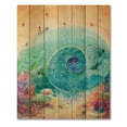 thumbnail image 3 of Designart 'Coral Reef Fishes With Turquoise Ocean Spiral' Nautical & Coastal Print on Natural Pine Wood, 3 of 5