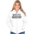 thumbnail image 3 of Making Herstory Her Story Feminist Womens Plus Size Graphic Zipper Hoodie Brisco Brands 3X, 3 of 5