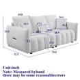 thumbnail image 3 of 79.5" Premium Teddy Fabric Sofa with 3 Back Pillows and 3 Back Cushions Solid Wood Frame 3-Seater Sofa, Oversized Upholstered Chair for Living Room, Bedroom, Apartment and Office (Black), 3 of 11