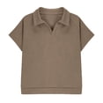 thumbnail image 3 of ITSAME T-Shirts for Boys, Short Sleeve Breathable Comfort Lapel Summer Casual Loose Tops Brown Size 9, 3 of 7