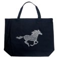 thumbnail image 1 of LA Pop Art Large Word Art Tote Bag - Horse Breeds, 1 of 2