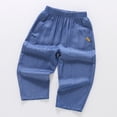 thumbnail image 5 of ZXLBBD Boys Summer Jeans Straight Leg Elastic Waist Loose Fit Denim Pants for Toddler Youth Breathable Trousers Versatile Casual Outdoor,Dark Blue,Size 3 Y-4 Y, 5 of 6
