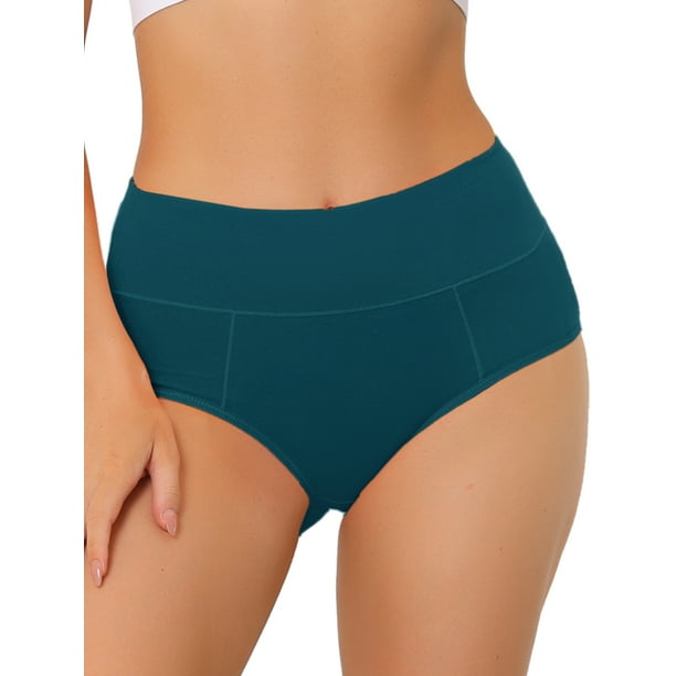 BRAGUITAS DE MUJER ALTO CINTURA CONTROL DE VIENTRE COLOR SÓLIDO COBERTURA COMPLETA L AZUL OSCURO para el Día de las Madres CURVY GLAM