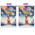 thumbnail image 2 of Happy New Year with Vizsla Fireworks Holiday Xmas Winter 2025 House Flag 28x40in Double Sided Vizslas Dog Lover Gifts Idea Outdoor Decor - 00025, 2 of 5