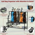 thumbnail image 6 of Golf Bag Storage Garage Organizer,Golf Bag Storage Rack w/Drawer for Golfing Bags, Clubs, Balls, Gadgets, Accessories & Equipment,Golf Bag Stand w/Wheels for Home, Golf Course, 6 of 7