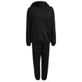 thumbnail image 4 of Sweatsuits Women 2 Piece Outfit Hooded Sweatshirt Matching Baggy Sweatpants with Pockets Y2k Lounge Jogging Tracksuit Black L, 4 of 5
