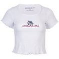 thumbnail image 2 of Women's White Gonzaga Bulldogs Baby Top T-Shirt, 2 of 3