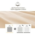 thumbnail image 2 of 100% Egyptian Cotton Pillow Protectors Set of 2, 600 Thread Count Standard Size Bed Pillow Cases with Zipper, Sateen Weave Cooling Pillow Cases Quiet and Breathable Easy Care (2PCS, Standard, Beige), 2 of 7