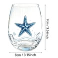 thumbnail image 3 of Japceit Ocean Themed Stemless Wine Glass, Watercolor Blue Print Clear Tumbler, Nautical Beach Style Cup, For Wine Water Juice, Coastal Home Bar Drinkware Gift, 3 of 7