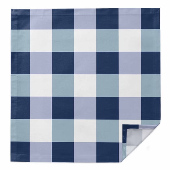 Cloth Napkins 1 Piece - 20x20 Inches, Navy Blue Plaid Washable Reusable Table Napkins, Spring Farmhouse Buffalo Checkered Soft & Absortbent Dining Napkin for Party Wedding Hotel Restaurant