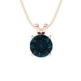 thumbnail image 2 of 1.0 ct Brilliant Round Cut Solitaire VVS1 Genuine Blue Natural London Blue Topaz Solid 14k Pink Rose Solid Gold Everyday Affordable Designer Necklace Pendant with 18" Solid Gold Chain by Clara Pucci, 2 of 7