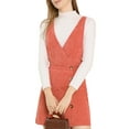 thumbnail image 5 of Allegra K Women's Corduroy V Neck A-Line Mini Overall Pinafore Dress, 5 of 6