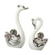 thumbnail image 4 of 2 figuras de cerámica de cisne para decoración del hogar, estatuas coleccionables de animales. Blanco, 4 of 9