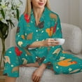 thumbnail image 6 of Yiaed Hens And Rooster Print Pajamas Women's Long Sleeve Sleepwear Soft Button Down Loungewear Pjs Lounge Set Nightwear Womens Pajama Pants-XX-Large, 6 of 7