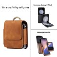thumbnail image 3 of TECH CIRCLE for Samsung Galaxy Z Flip 5/4/3 Phone Pouch Holster Belt Case, Leather Pouch with Belt Clip for Phone Holster Case for Motorola Razr Plus, Moto Razr+ 2023, Galaxy Z Flip 5/4/3/2 - Brown, 3 of 7
