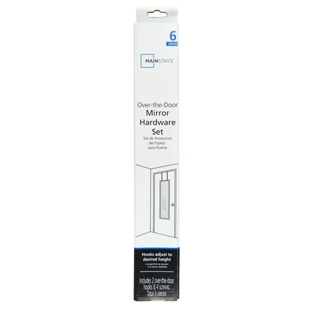 Mainstays Over The Door Mirror Hook Set 6 Piece Walmart Com