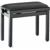 Stagg PB39 BKM VBK Adjustable Piano Bench - Matte Black with Black Vinyl Seat Top
