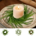 thumbnail image 7 of Christmas Decoration Wreath Candle Candlestick Ring, Table Setting Ornaments, Faux Green Plastic, 26cm, Versatile Holiday Home Decor, 7 of 7