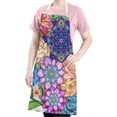 thumbnail image 5 of Mandala Pioneer Flower Collage Apron-Garden Aprons for Women with Pockets-Cotton Linen Waterproof Kitchen Cooking Gardening Aprons Adjustable for Kitchen,Cooking,BBQ and Salon 33x27 Inch, 5 of 7