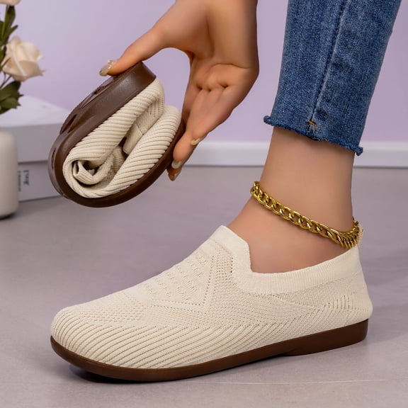 Willtoo Women’s Orthopedic Knit Comfort Loafers – Slip-Resistant Walking Shoes, Non-Slip Walking Fashion Retro Lightweight Penny