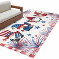 thumbnail image 2 of Independence Day Washable Area Rug 4 x 6 ft American Flag Gnome Red Blue Fireworks Red Grid Frame, Soft Non Slip Rugs Stain Repellent Indoor Felt Carpet for Living Dining Room Bedroom Home Office, 2 of 9