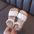 thumbnail image 4 of Staki Toddler Sandals Platform Girls Sandals With Double Strap And Buckle - Lightweight Toddler Sandals - Cushioned Footbed Sandal(Beige,6 Big Kid), 4 of 6