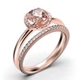 thumbnail image 3 of Fairy Minimalist 1.75 Carat Round Cut Morganite And Diamond Moissanite Engagement Ring, Classic Halo Wedding Ring in 10k Solid Rose Gold, Gift For Her, Anniversary Gift, One Matching Band, Bridal Set, 3 of 3