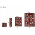 thumbnail image 6 of HR Abstract Red/Silver/Gray Geometric Modern Squares Pattern Runner Area Rug 1.97 by 7.2 feet, Light Red, 6 of 6
