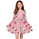 thumbnail image 2 of Vestidos de Manga Larga de las Niñas Tamaño 7-8 Elástico Vestido de Patinador con Cuello Redondo, Suave 95% Poliéster 5% Spandex para el Recital Escolar Diario, 2 of 6