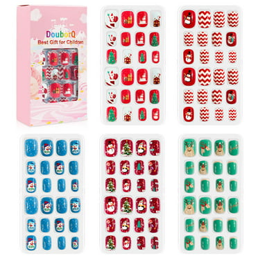 Kalolary 144 PCS Kids False Nail, Press on Pre-glue Full Cover Candy ...