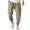 Khaki, variant on Harem Pants Men Drawstring Elastic Waist Taper Cotton Linen Pants Baggy Lightweight Casual Pants with Pocket, L