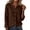 02-Brown, variant on Button Up Shirt Women Linen Pullover Shirt Spring and Summer Long Sleeved Tops V-Neck Tunic Solid Color Casual Blouse Shirts