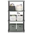 thumbnail image 4 of SONGMY Turn-N-Tube Storage Shelves, 4-Tier Toolless Book Shelf, Corner Shelf, Toolless Open Shelves, for Organization and Storage, Living Room, Garage, Home Office, Sage Green, 4 of 6